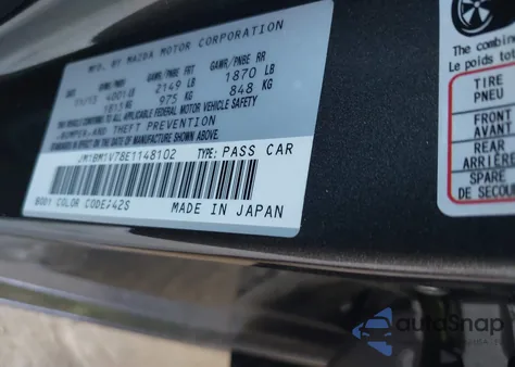 2014 Mazda Mazda3 I Touring from USA, damaged, VIN JM1BM1V78E1148102